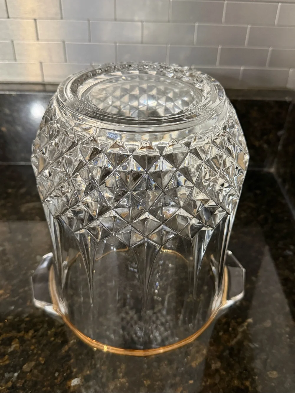 Vintage Cristal D’Arques Durand Longchamp Gold Champagne Bucket | Utensil Crock